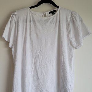 J Crew Plain White Short Sleeve Tee 100% Cotton M